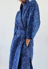 Long Leopard Kimono - Blue