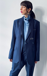 Suit Jacket - Stripe Blue