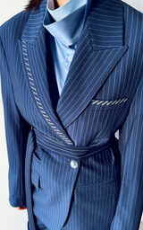 Suit Jacket - Stripe Blue