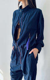 Aviator Jumpsuit - Deep Blue