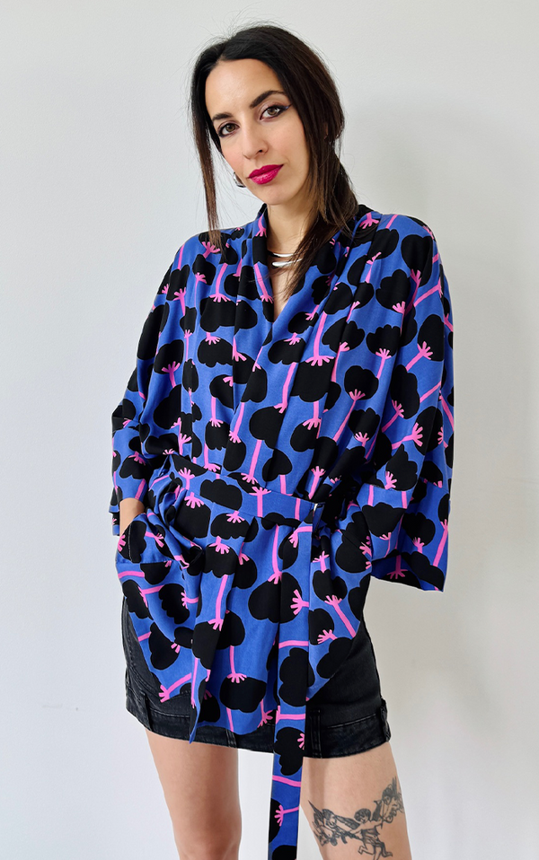 Wild Poppy Kimono - Violet