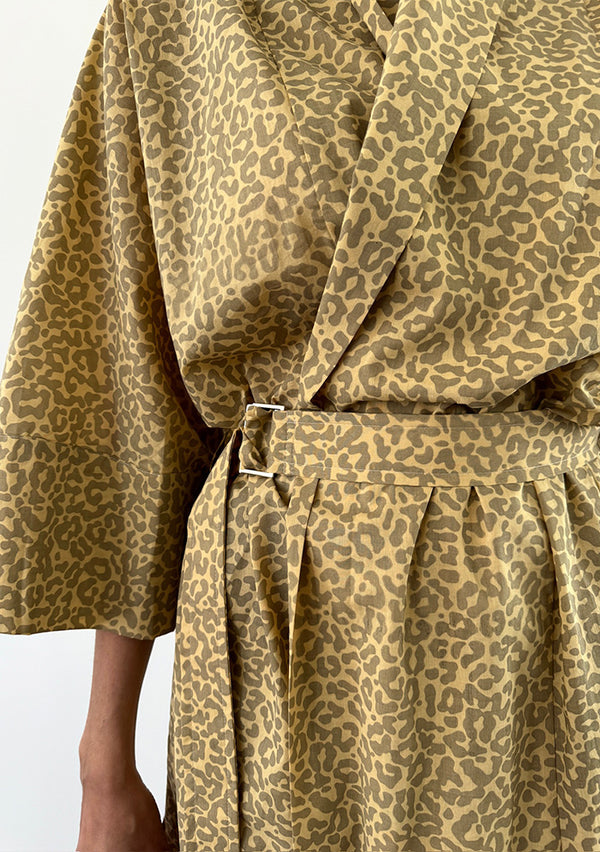 Long Leopard Kimono - Beige