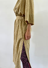 Long Leopard Kimono - Beige