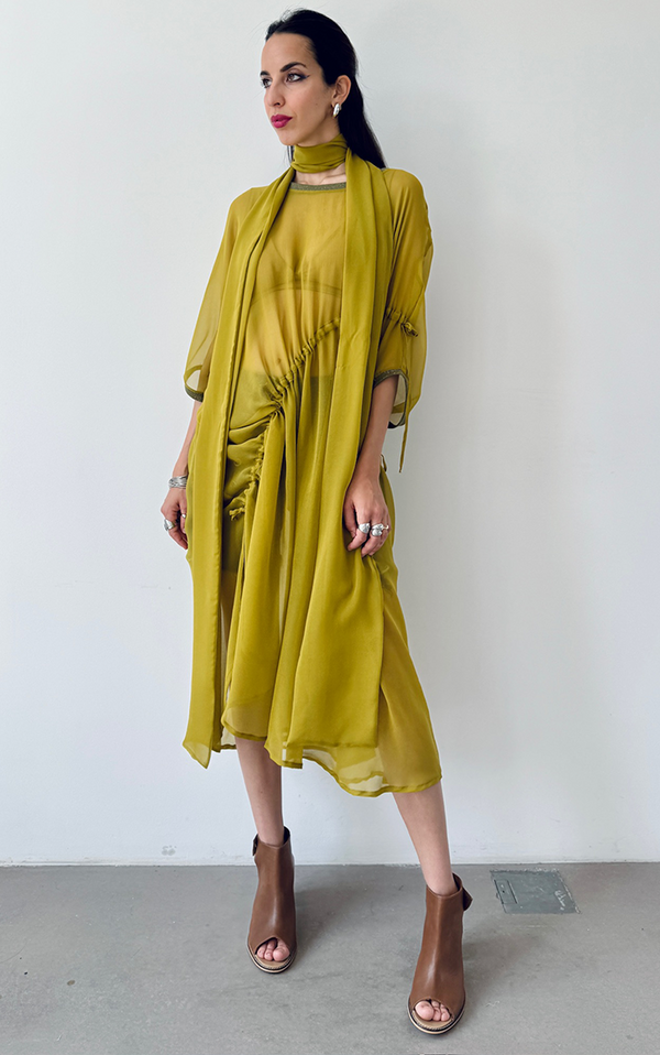 Silk Tunic Dress – Green
