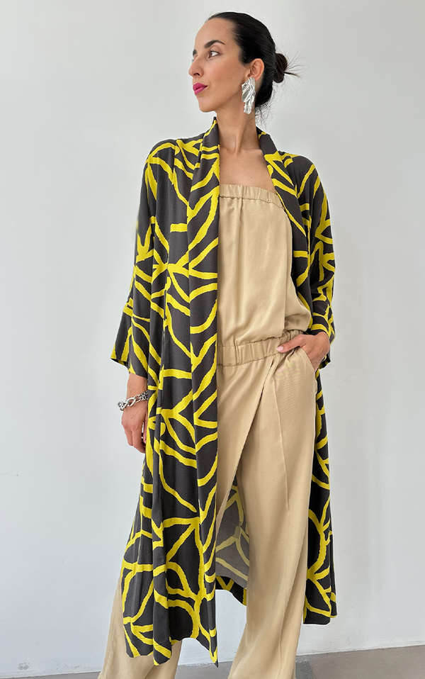 Lime/Brown Kimono