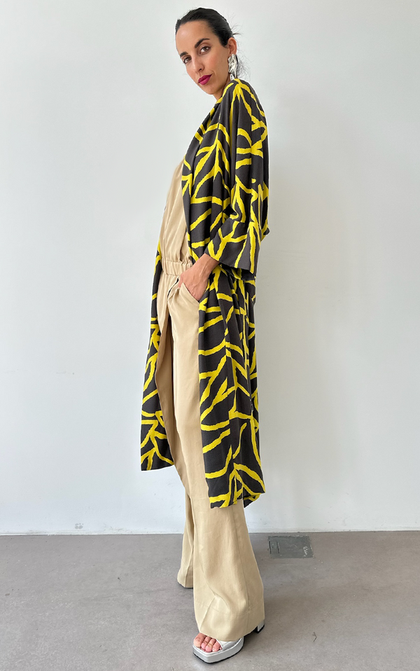 Lime/Brown Kimono