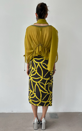 Wrap Skirt - Lime/Brown