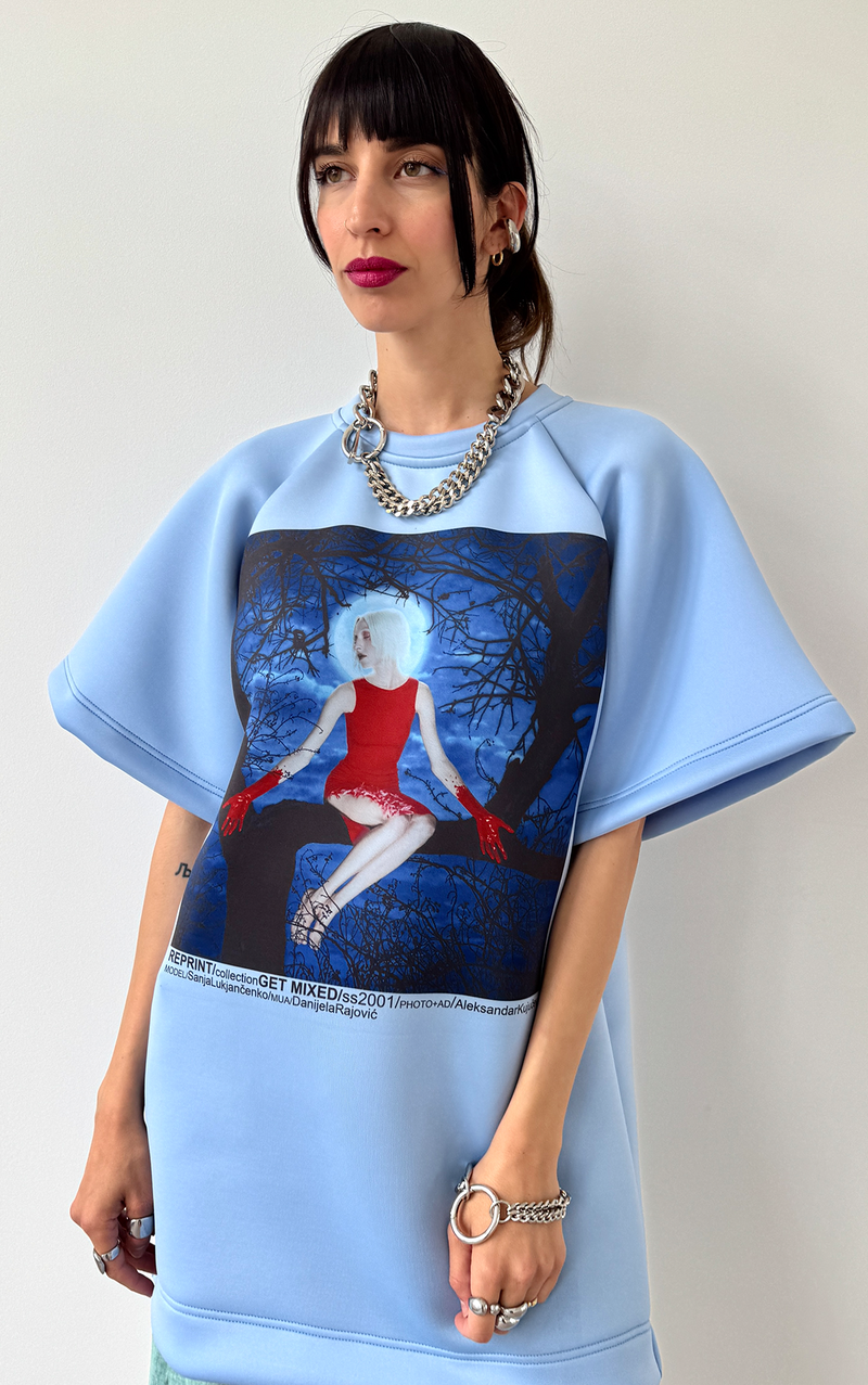 Graphic Long T-Shirt - Blue