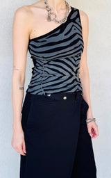 Asym Zebra Top - Black