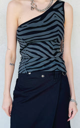 Asym Zebra Top - Black