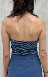Zebra Necklace Top - Blue