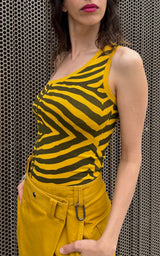 Asym Zebra Top - Yellow