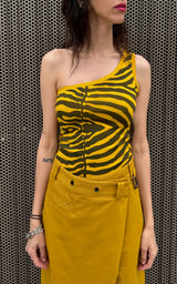 Asym Zebra Top - Yellow