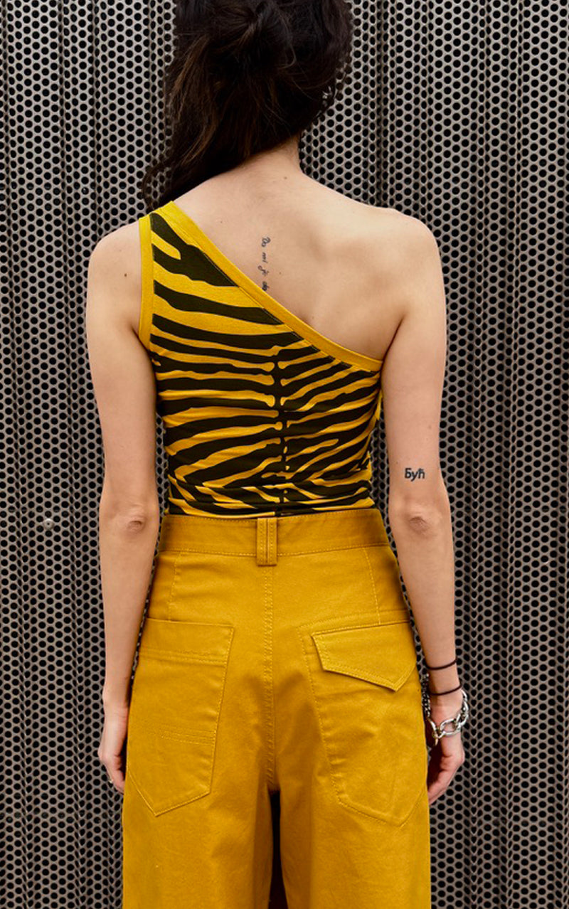 Asym Zebra Top - Yellow