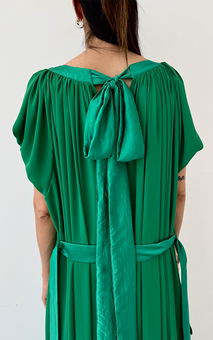 Ruffle Dress Long - Green
