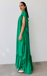 Ruffle Dress Long - Green