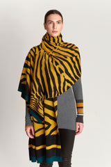JACQUARD ŠAL - ZEBRA GORČIČNI