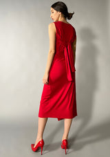 Jersey Panel Dress - Red
