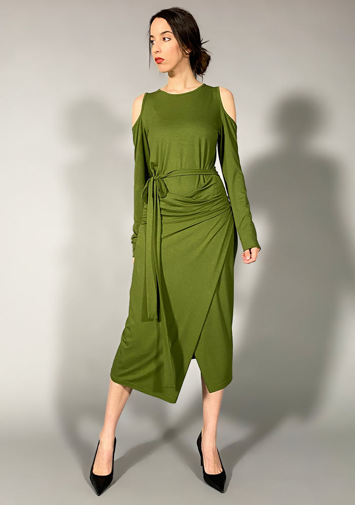 Jersey Panel Dress - Green
