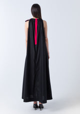A-Line Dress- Black/ Fuchsia