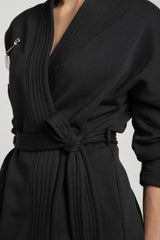 Long Sweatshirt Kimono - Black
