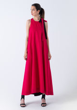A-Line Dress- Fuchsia/ Black