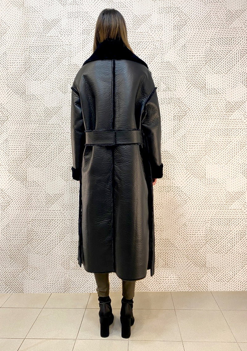 Faux Fur Coat - Black
