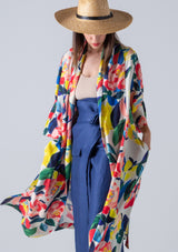 Printed Kimono With Belt-Floral
