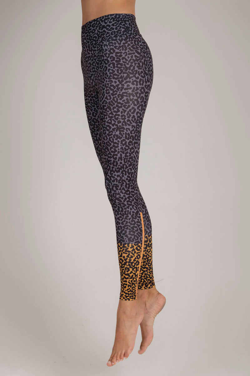 Leopard Grey Mustard Leggings