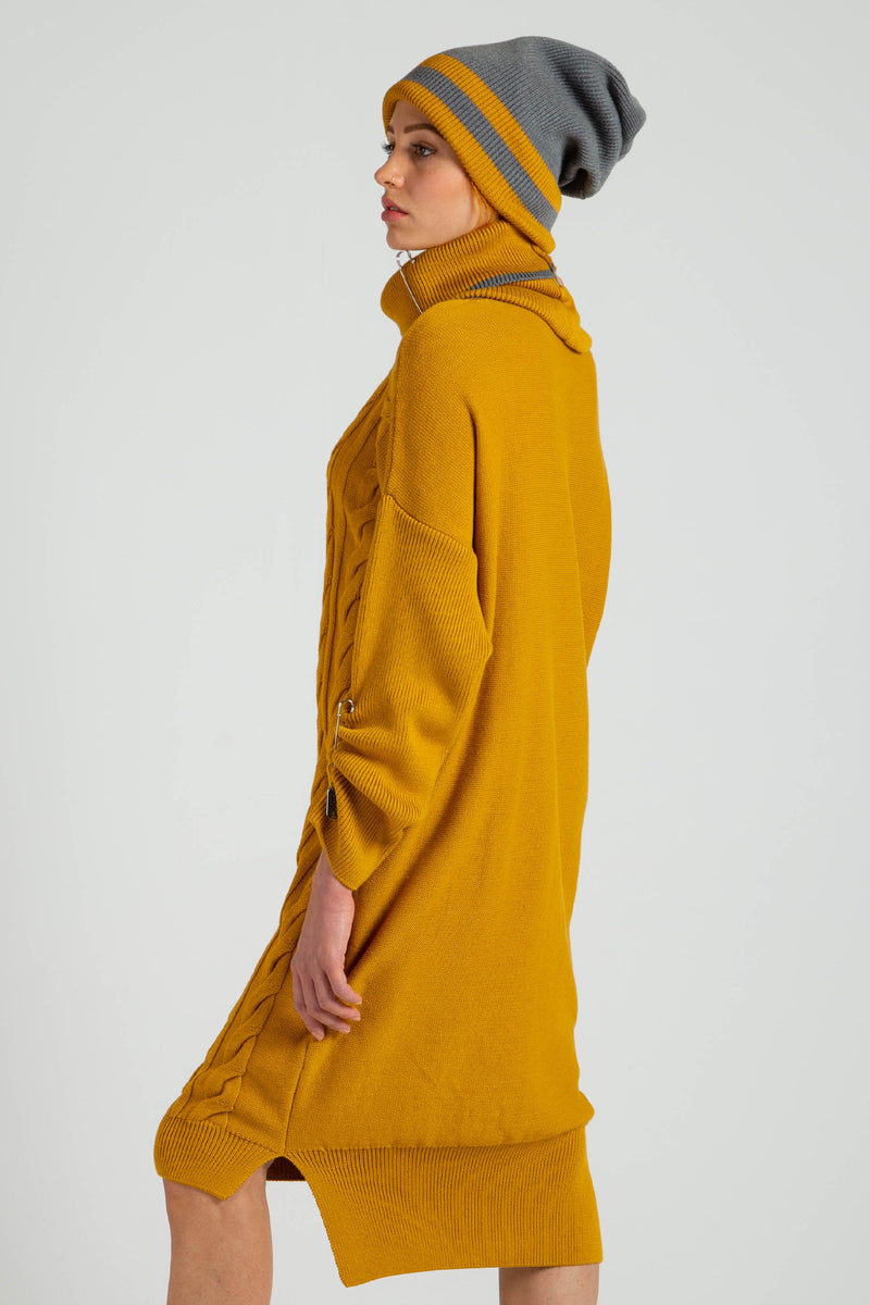 Double Sided Beanie - Curry / Grey