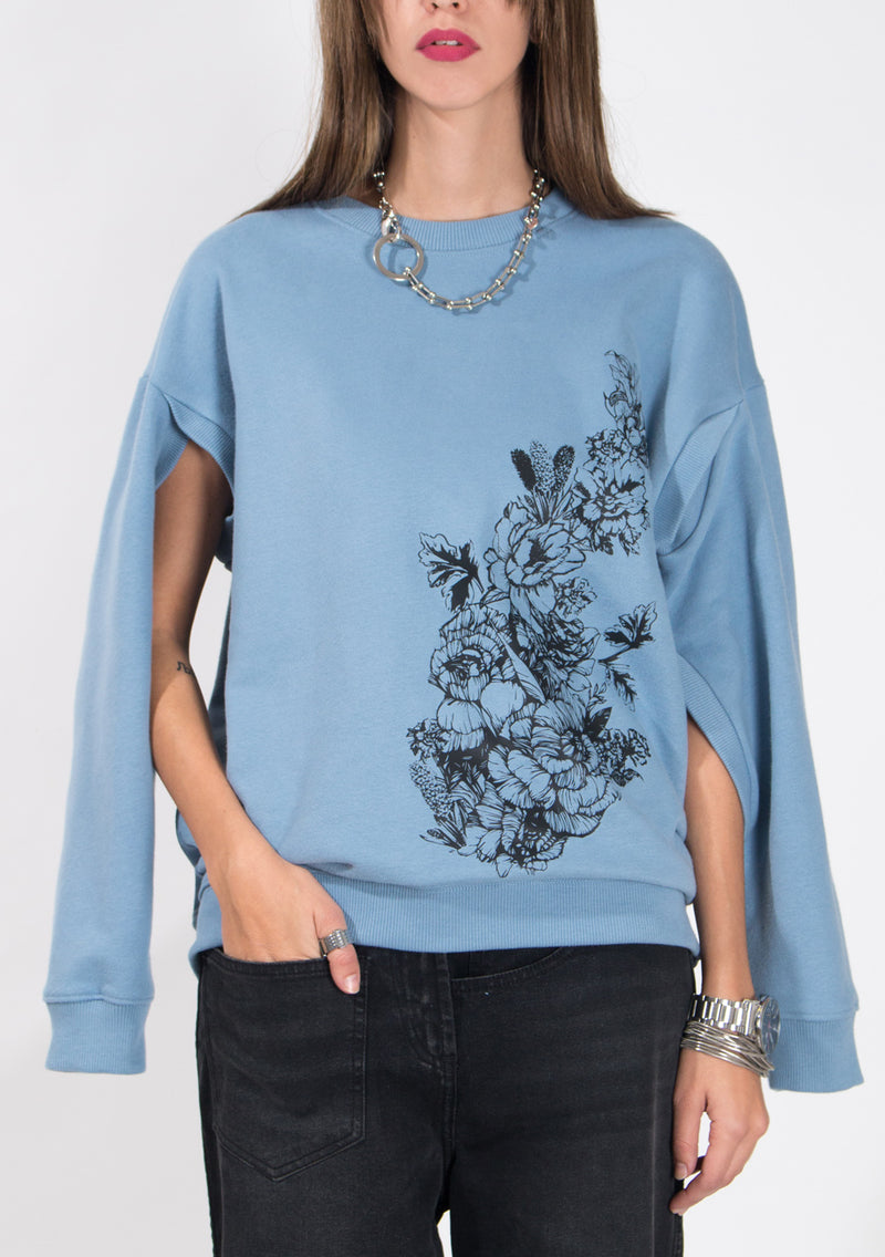 Multi-sleeve Sweater - Blue