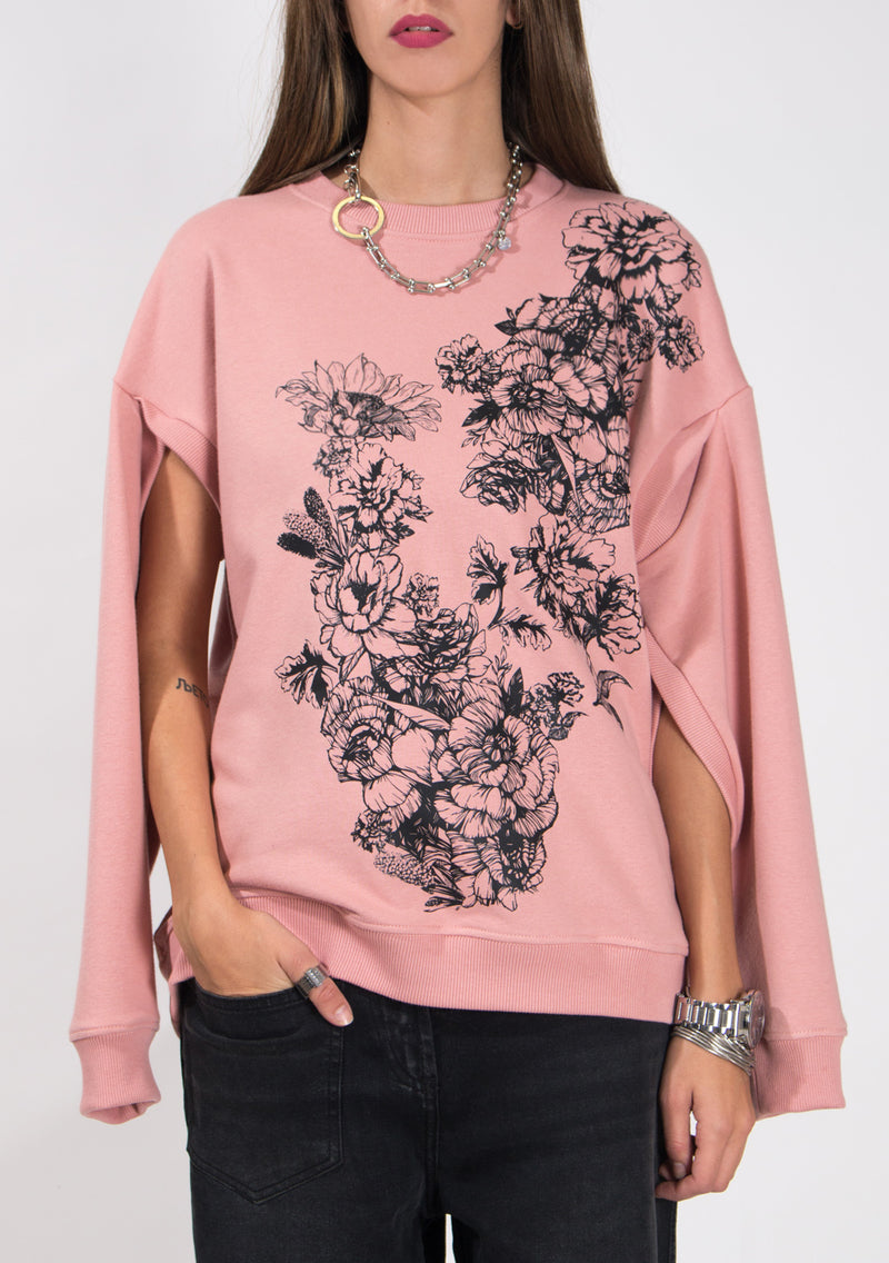 Multi-sleeve Sweater - Rose