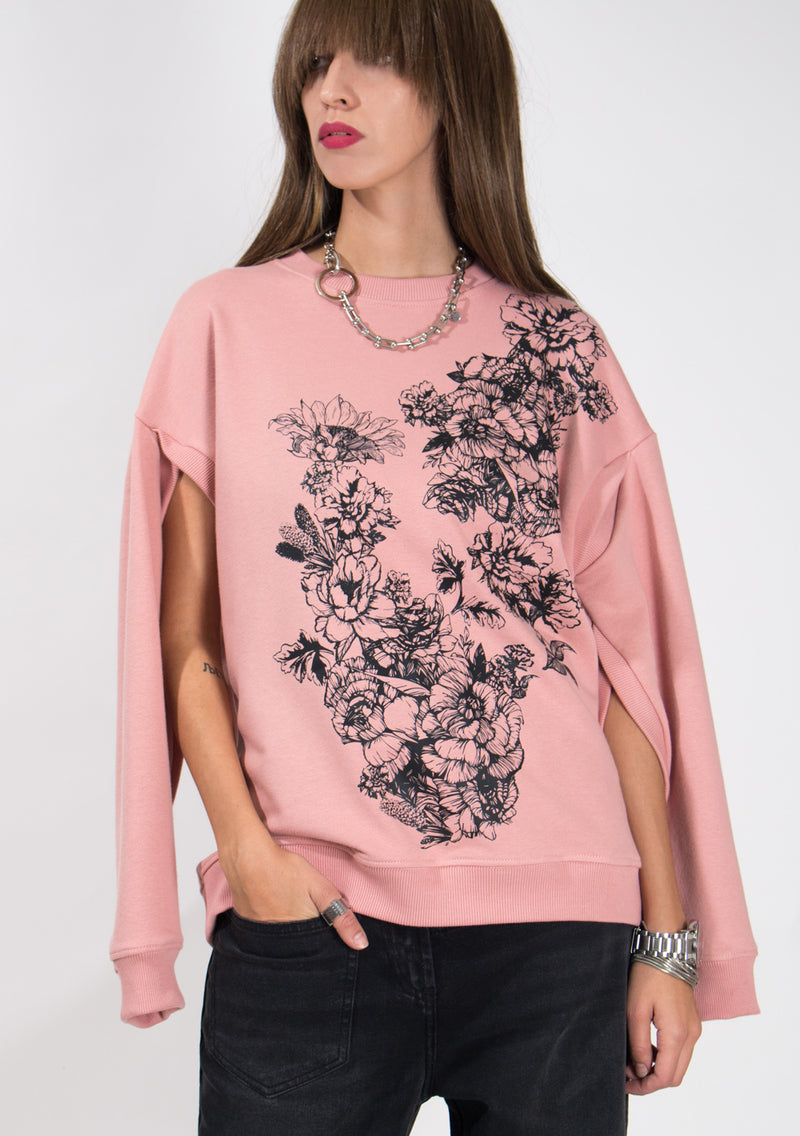 Multi-sleeve Sweater - Rose