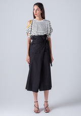 Thai Wrap Linen Trousers - Black