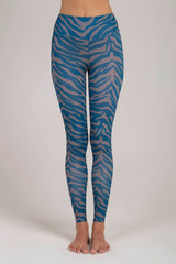 Zebra Blue Cream Leggings