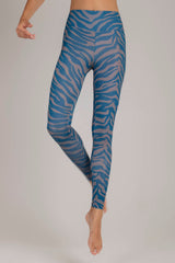 Zebra Blue Cream Leggings