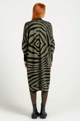 Jacquard Kimono - Zebra Olive