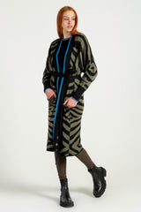Jacquard Kimono - Zebra Olive