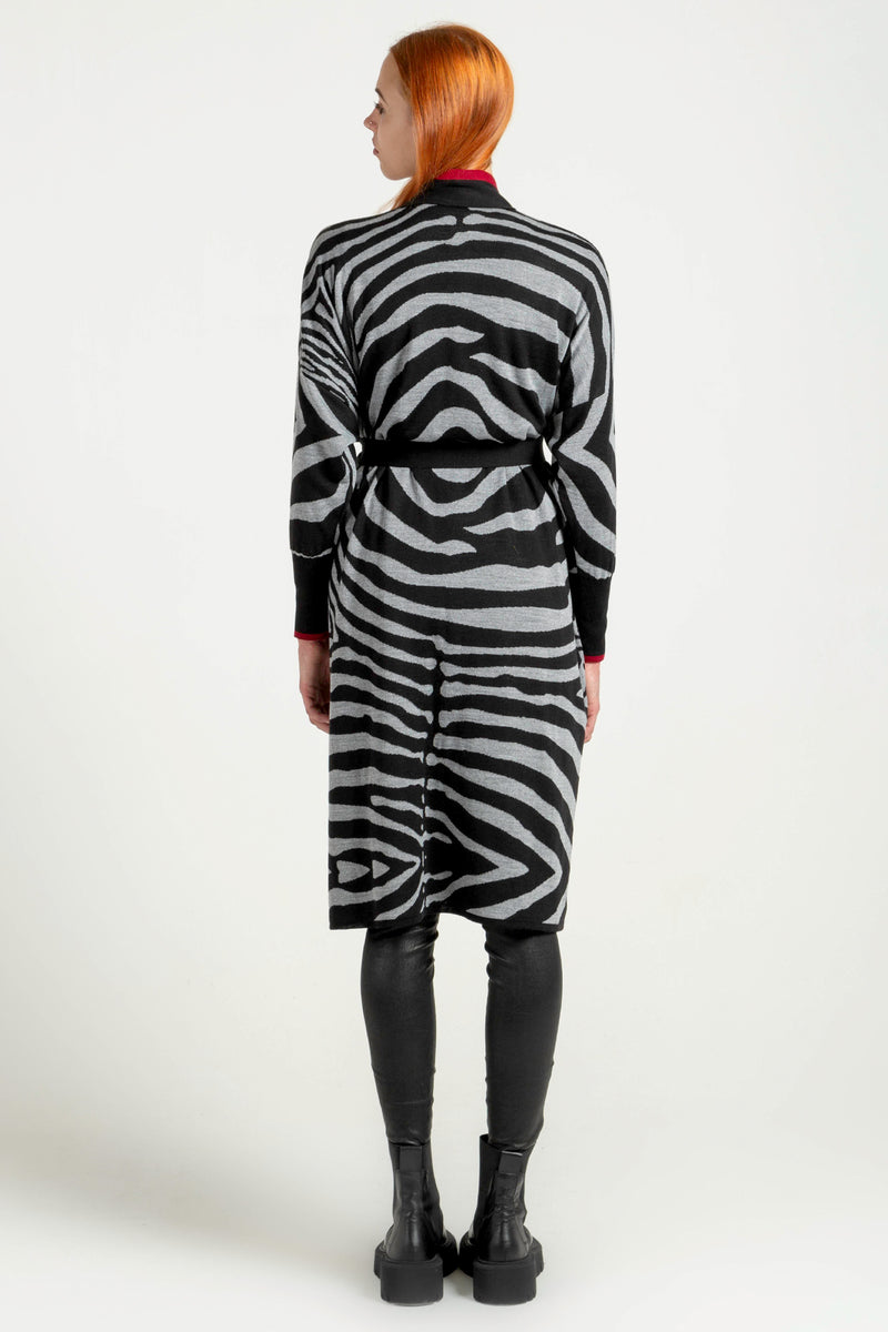 Žakard kimono - zebra siva