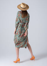 Printed Kimono With Belt-Green