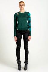 Lurex Sweater -  Emerald green